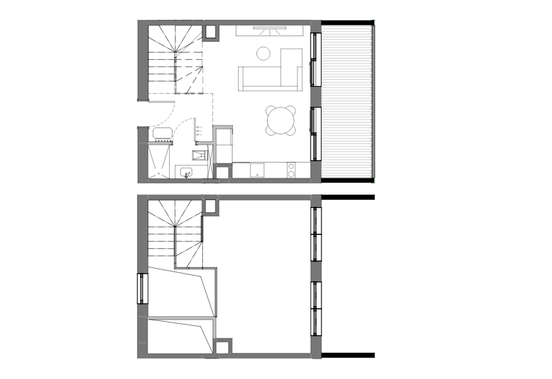 Przykładowy rzut apartamentu z antresolą