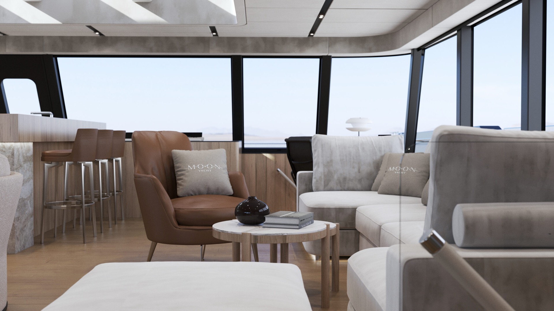Moon Yacht — strefa wypoczynku z fotelami