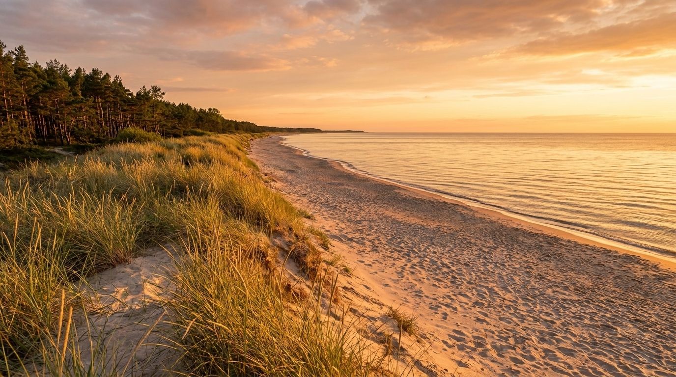 Dzika plaża i wydmy przy rezerwatach Wyspy Sobieszewskiej