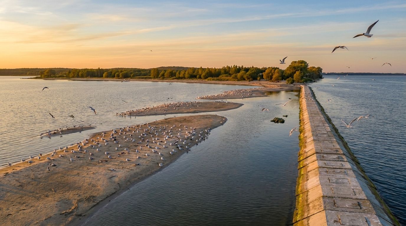 Piaszczyste łachy przy ujściu Wisły – rezerwat Mewia Łacha na Wyspie Sobieszewskiej